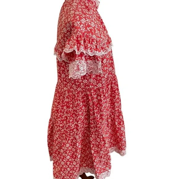 ULLA JOHNSON Leonie Floral Lace Ruffle Dress - Picture 6 of 16